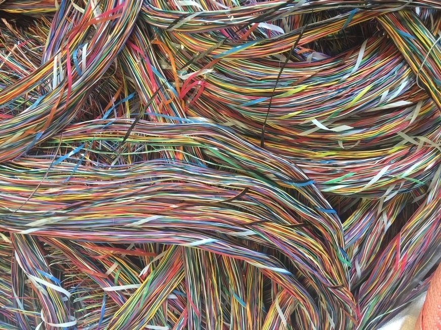 lots of scrap wire for recycling copper wire repeated