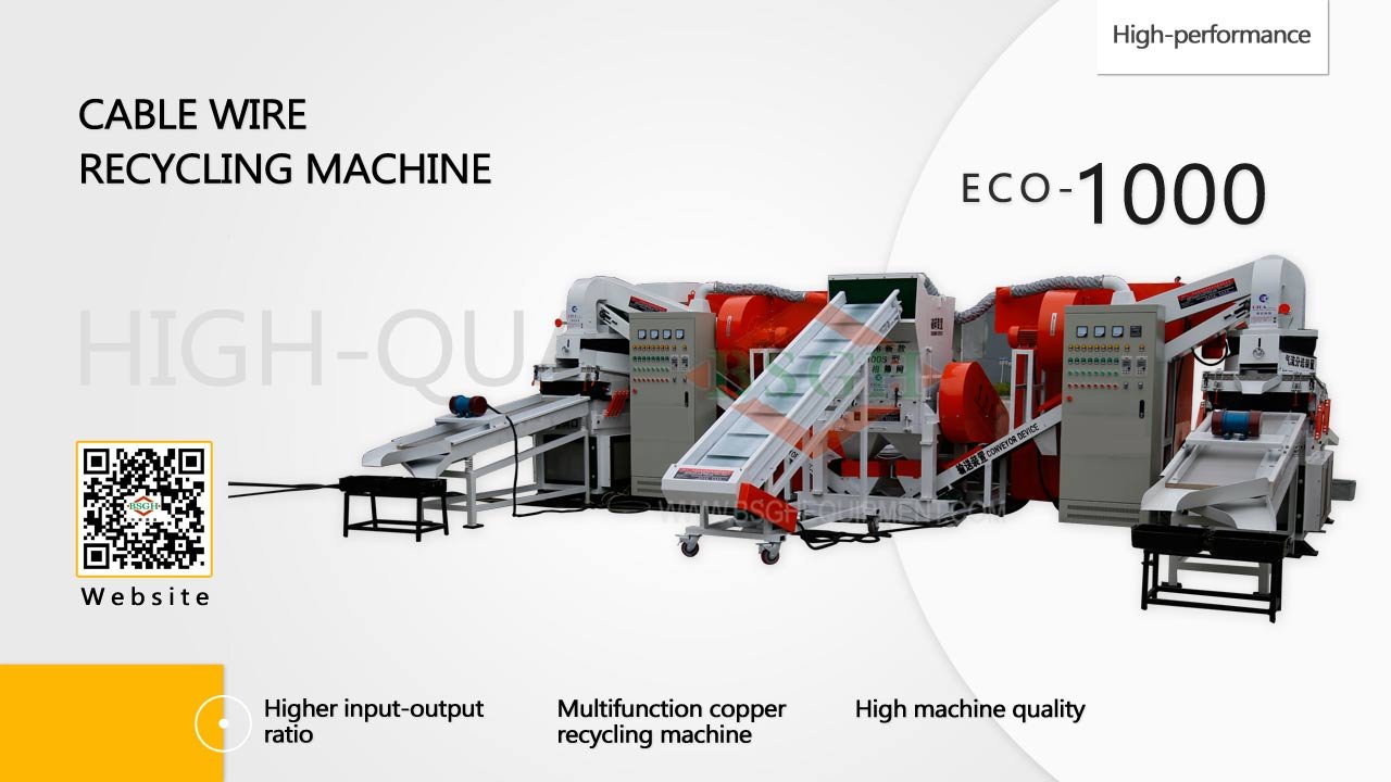 ECO1000 big cable wire recycling machine running in our Chile customer for more than 10years