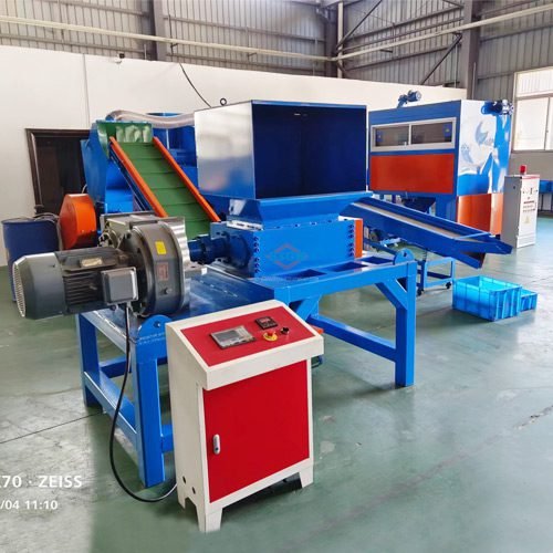 copper wire crusher machine with dual shaft shredder and electrostatic separator