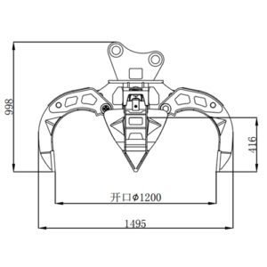 BS04 Bagger Drehgreifer Öffnungsansichten