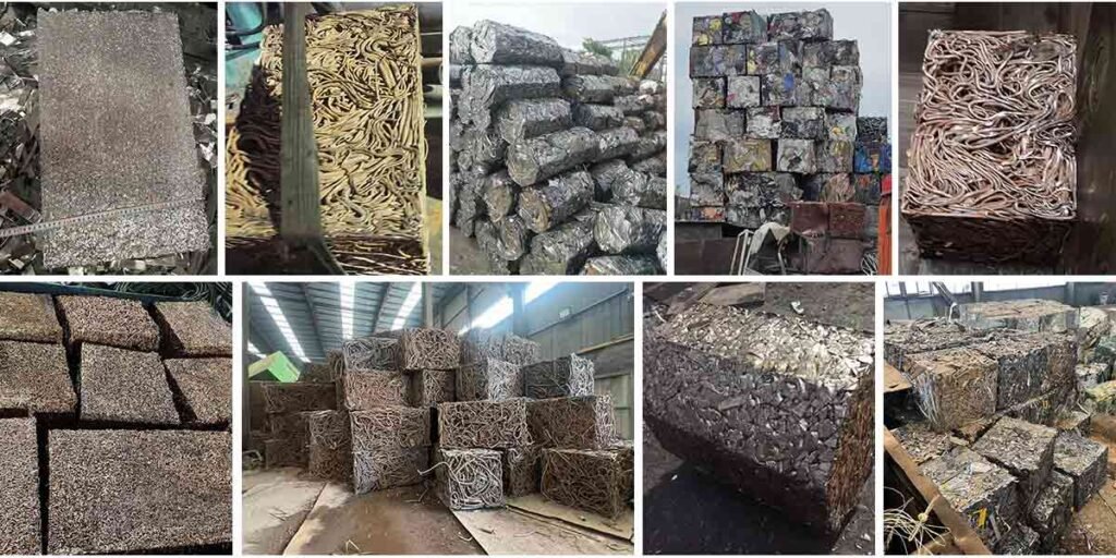 Bales of Scrap Metal Baler(Baling) Machine from BSGH GRANULATOR FACTORY