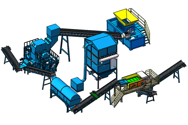 scrap aluminum hammer mill grinder recycling line