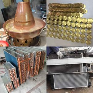 Copper coins, cookware, and heat sink