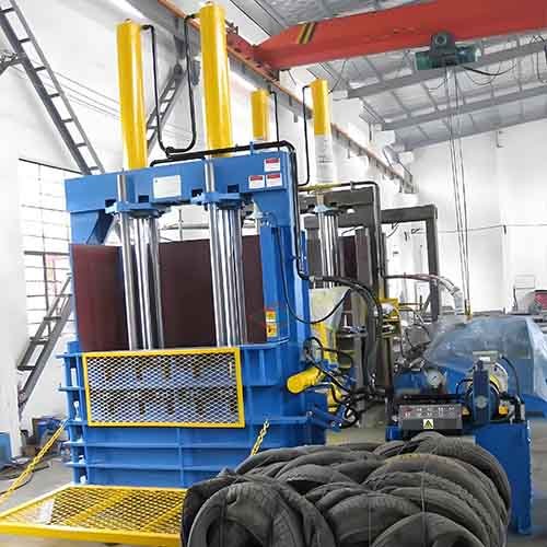 medium vertical baling machine 150T for scrap tire from bsgh
