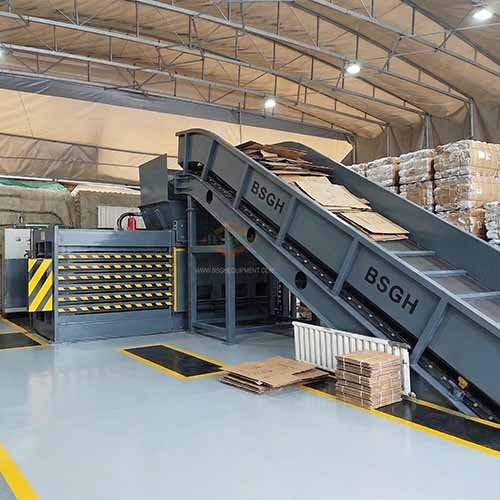 160T waste cardboard baling machine from bsgh granulator