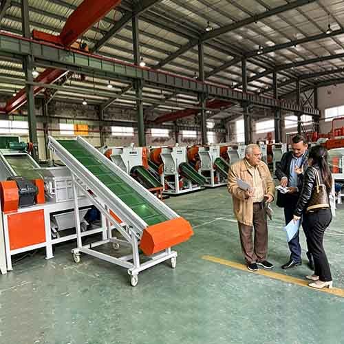 Iraq client visit industrial scrap metal recycling machine in bsgh factory