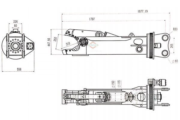 bsgh excavator hydraulic shear customize drawing
