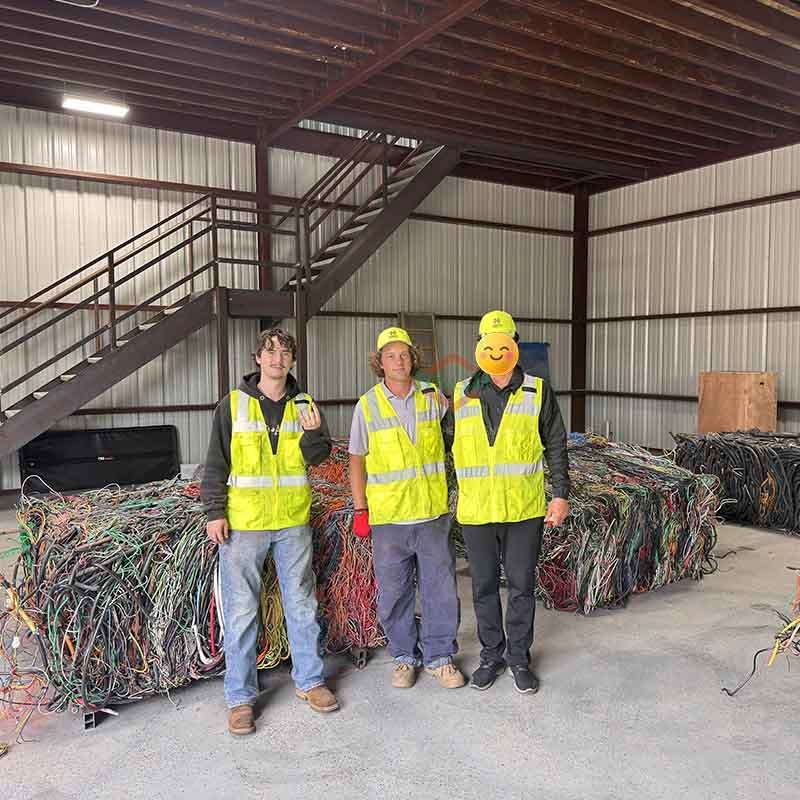 BSGH technician and customer at the recycling centre in the USA