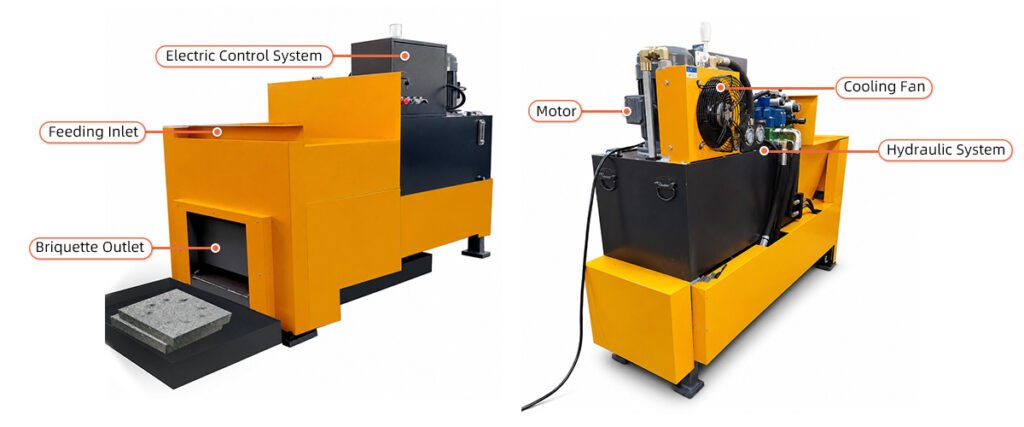 small metal chip briquetter 100T BM-100K structure from bsgh granulator