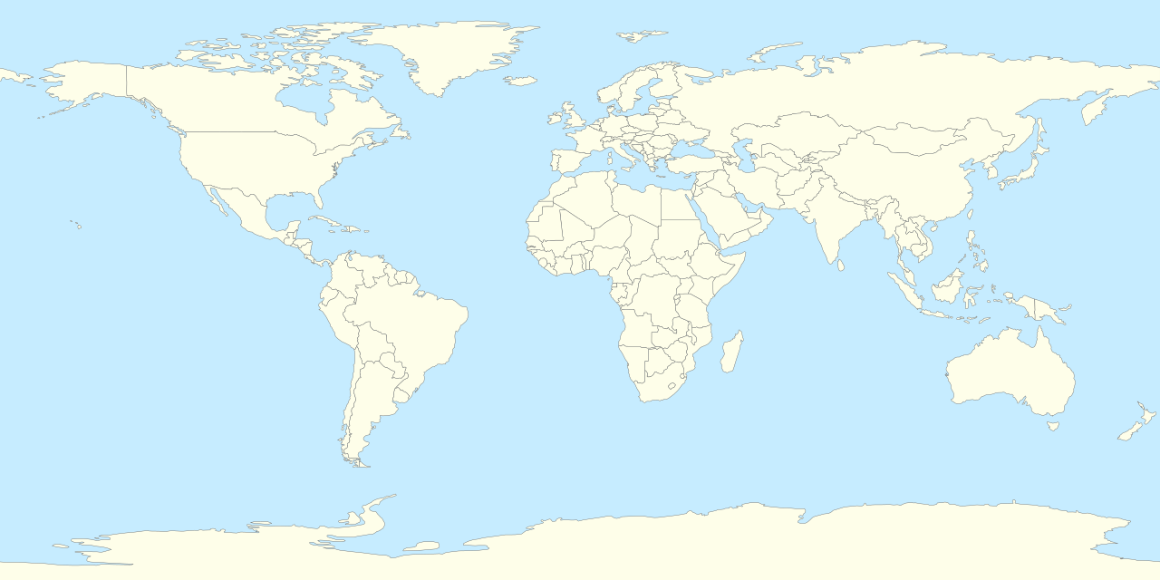 World map showing the locations of documented BSGH recycling projects