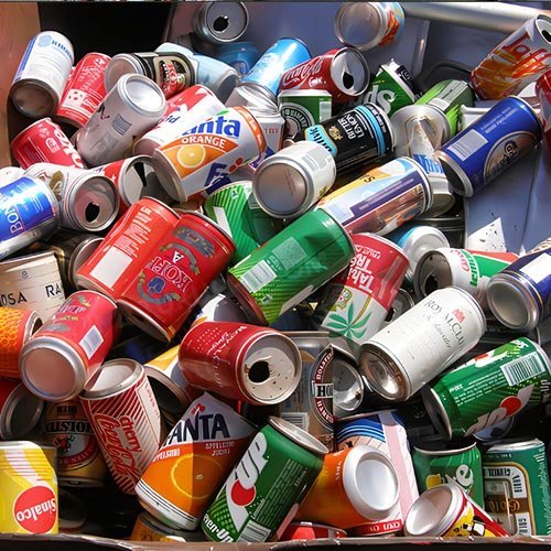 Scrap aluminum cans for metal recycling
