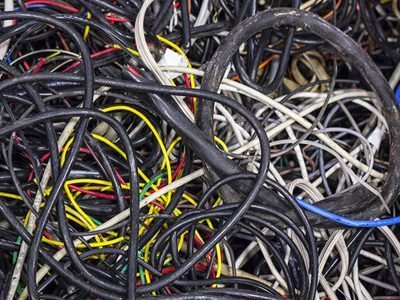 Mixed insulated scrap wires and cables for recycling