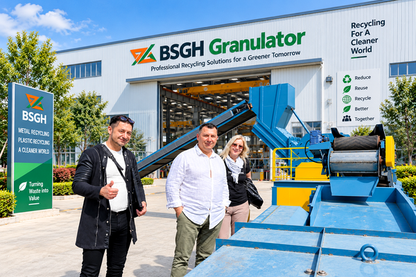 bsgh granulator French customer visit BS-H1600 320kw heavy-duty hammer mill manufacturing