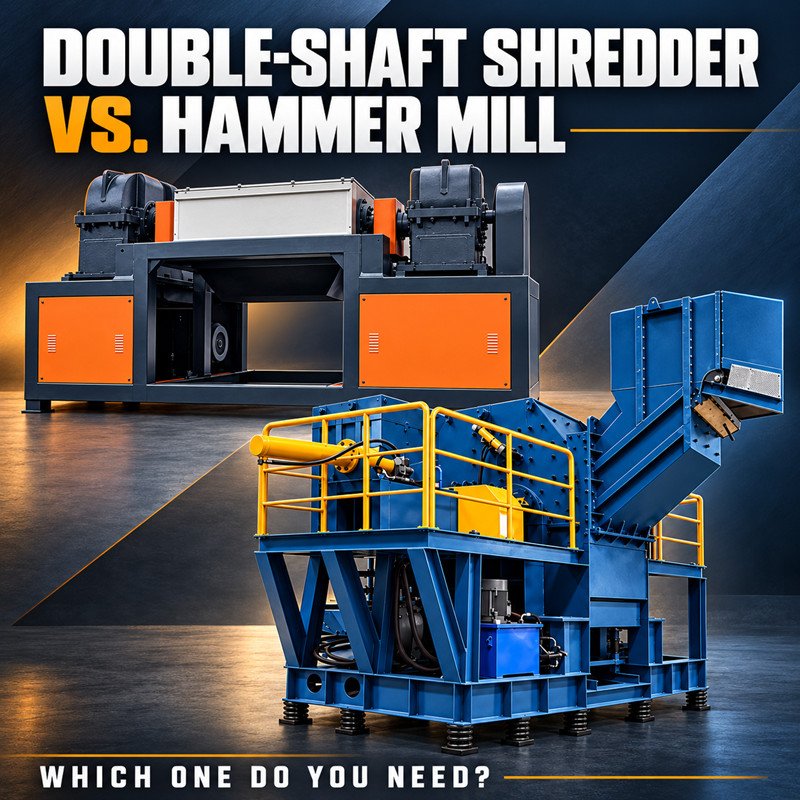 double shaft shredder vs. hammer mill feature picture