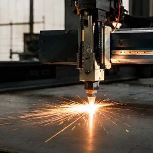 Metal laser cutting inside the BSGH Granulator factory